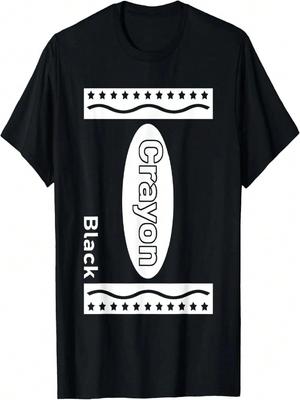 Funny Black Crayon Costume Halloween Matching Group Costumes T-Shirt