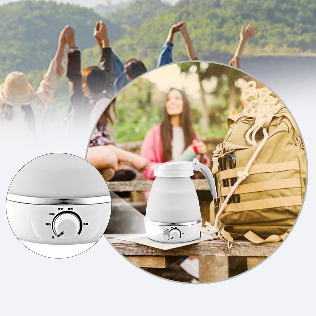 Seyahat Katlanabilir Elektrikli Kettle Hızlı Kaynama Otomatik Kapanma Küçük Su Isıtıcısı Beyaz