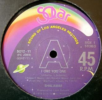 12inch Record SHALAMAR  I Owe You One SO1211 Solar 1979 UK SoulFunk Used
