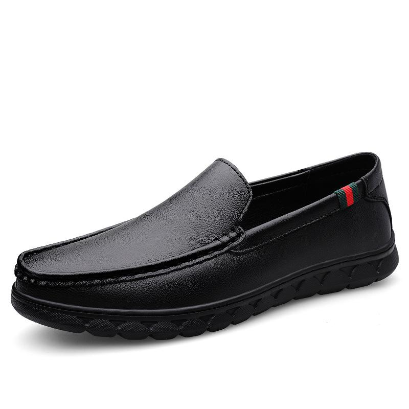 

Весна и лето Новые британские туфли без застежек, удобные, мягкие, легкие, повседневные кожаные туфли для вождения 45