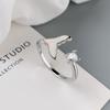 Women's Light Luxury Mermaid Tail Rhinestone Adjustable Ring - New Fashion, High-End Feel, Personalized Hand Jewelry