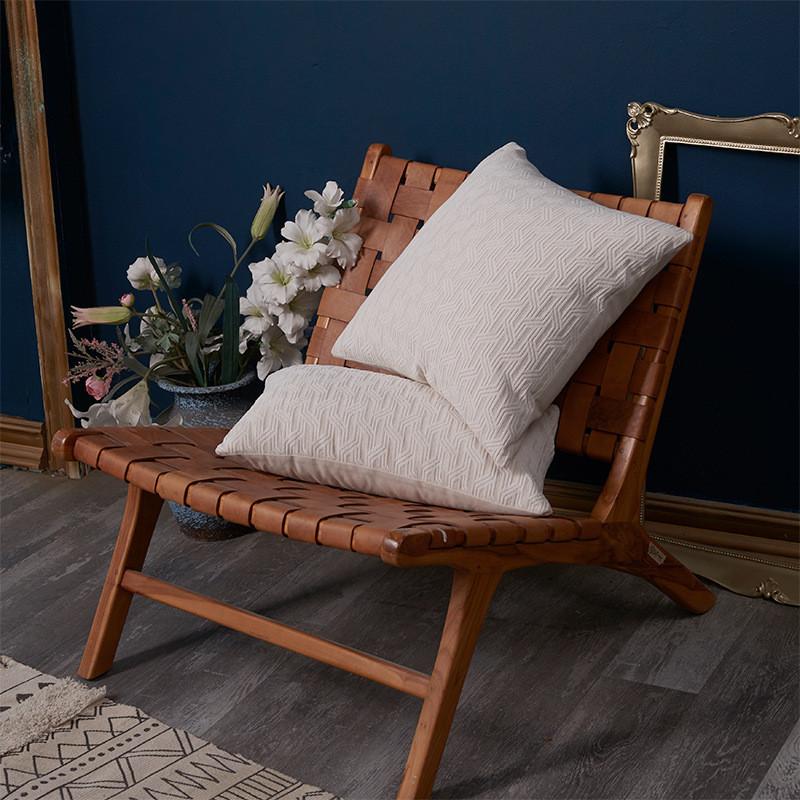 Pillowcase Only Luxurious French Creamy Style Chenille Pillow Cover With Geometric Patterns