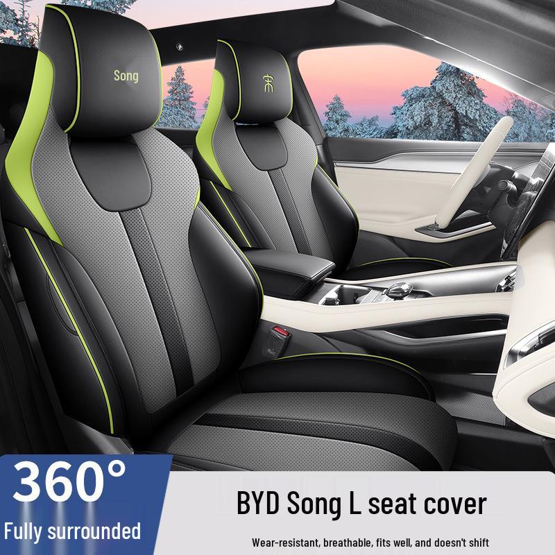 BYD Song L Leather Car Seat Cushion, Compatible for All Seasons, 5-Seat Model.