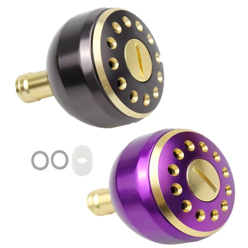 

[APAGAI] [Set of 2] Aluminum round knob Made of aluminum spinning reel fishing greens power handle knob shimano A daiwa S exchange 38mm Fashionable