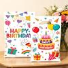 Odorless Happy Birthday Gift Bags Colorful Balloon Print Plastic Tote Bags 10/30/50pcs for Food Safe Snack Candy Party Packaging