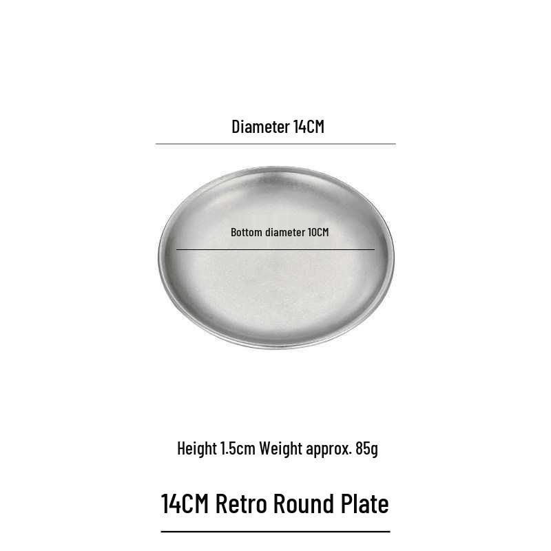 Gold Round 304 Stainless Steel Korean BBQ and Cake Tray