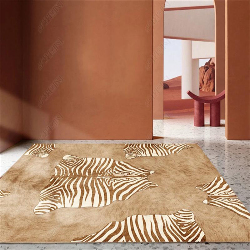 Modern Living Room Decoration Carpet Home Zebra Pattern Study Cloakroom Carpets Bedroom Bedside Non-slip Rug Luxury Floor Mats