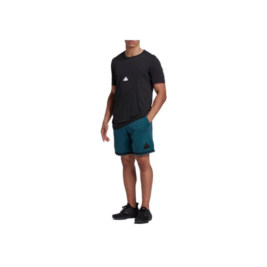 Adidas Volné rovné šortky s elastickým pasem Unisex spodní díl Zelené HY5518