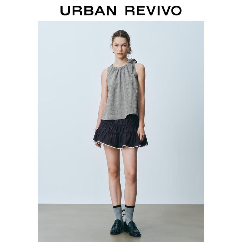 

UR Women s 2025 Summer Plaid Sleeveless Blouse M