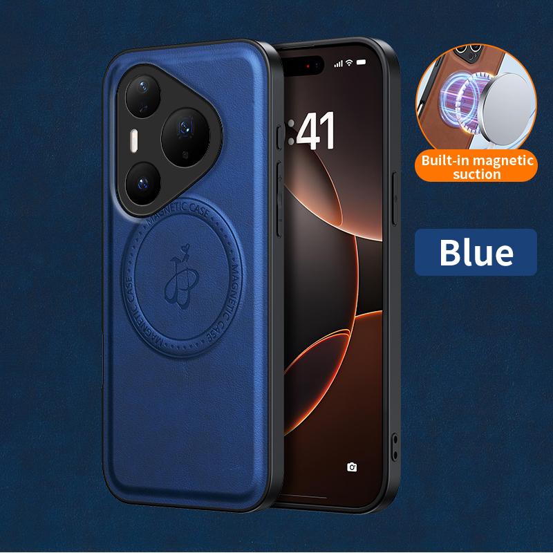 Беспроводная зарядка Магнитный чехол для Huawei Pura 80 Pro 80 Ultra P80 Защитная крышка PU кожаная оболочка Coque Funda