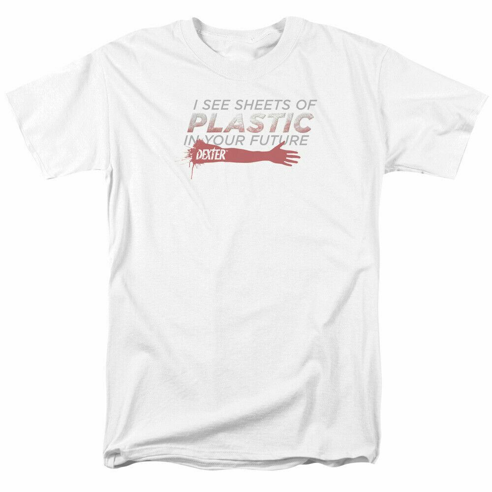 Dexter Plastic Prediction T Shirt Mens Licensed Classic TV Serial Killer White M