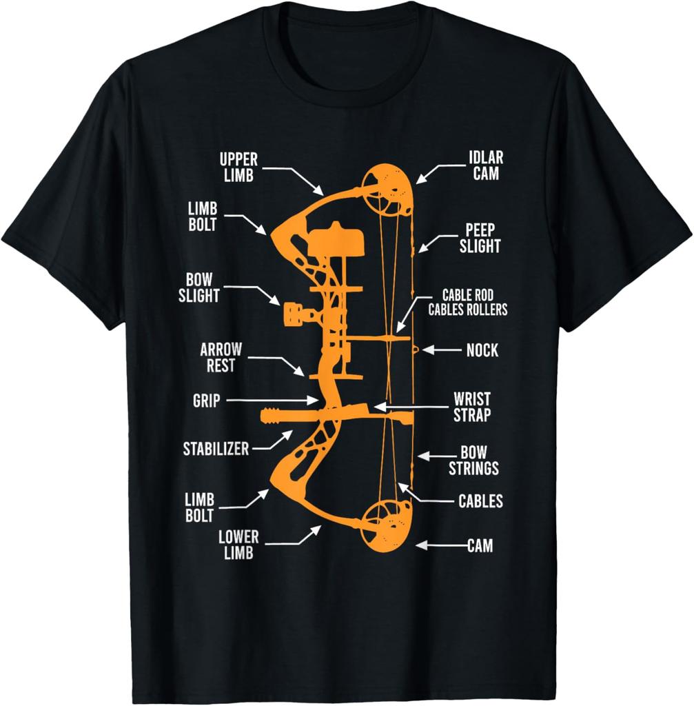 Anatomy of Archery Bow Hunting - Bowhunting T-Shirt Print Original Design Gifts T Shirts Unisex Summer Streetwear Tops Camiseta