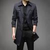Casual Outerwear Jackets Windbreaker Brand Trench Fashion England Style Long Trench Coats Mens   Spring Clothing Plus Size