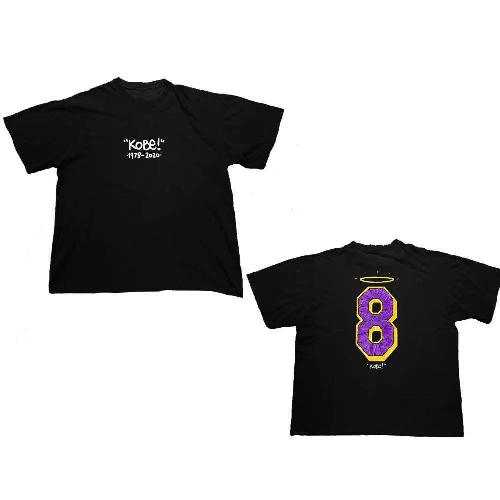 Commemorative Black Mamba Bryant Digital 8 Short Sleeve Handsome T-Shirt Basketball Street Trendy Men Summer Harajuku