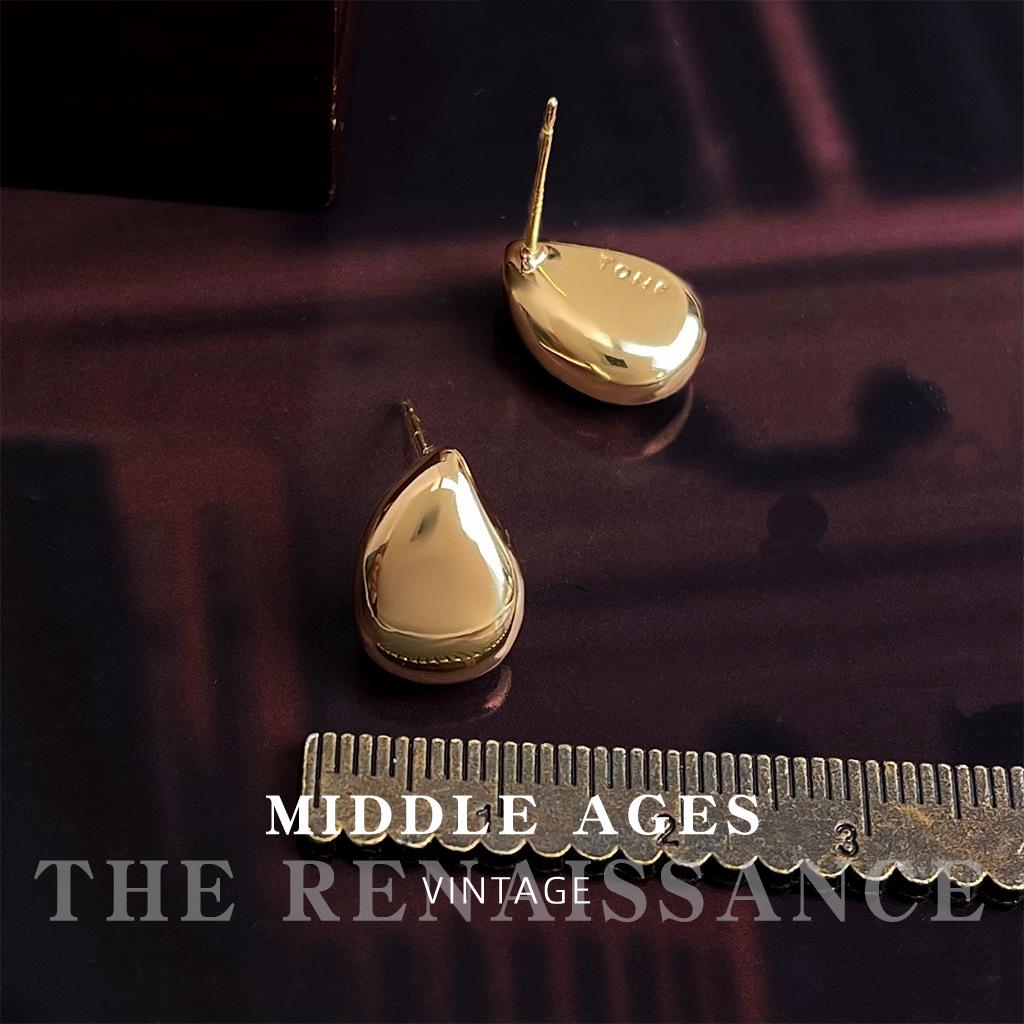 Легкие средневековые минималистичные металлические серьги-гвоздики в виде шапочки легкая роскошь модные серьги серьги с темпераментом нишевые серьги