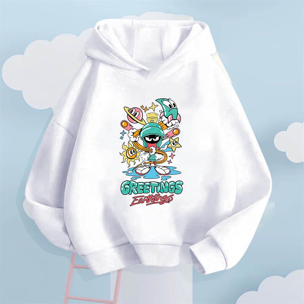 "GREETINGS" Graffiti Cartoon Printed Kids' Hoodie, Let Children Wear Personality-Filled Hip-Hop Playful Fashion Sense