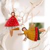 Vintage Christmas Iron Art Angel and Snowman Pendant Set