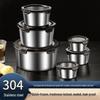 Zhishi 304 Stainless Steel Round Food Storage Containers, 350ml (5-Pack)