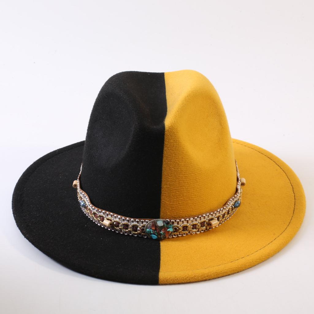 Popular European and American Classic Double-color Wide-brimmed Top Hat Men's and Women's Fashion OL Style Cowboy Hat Jazz Hat