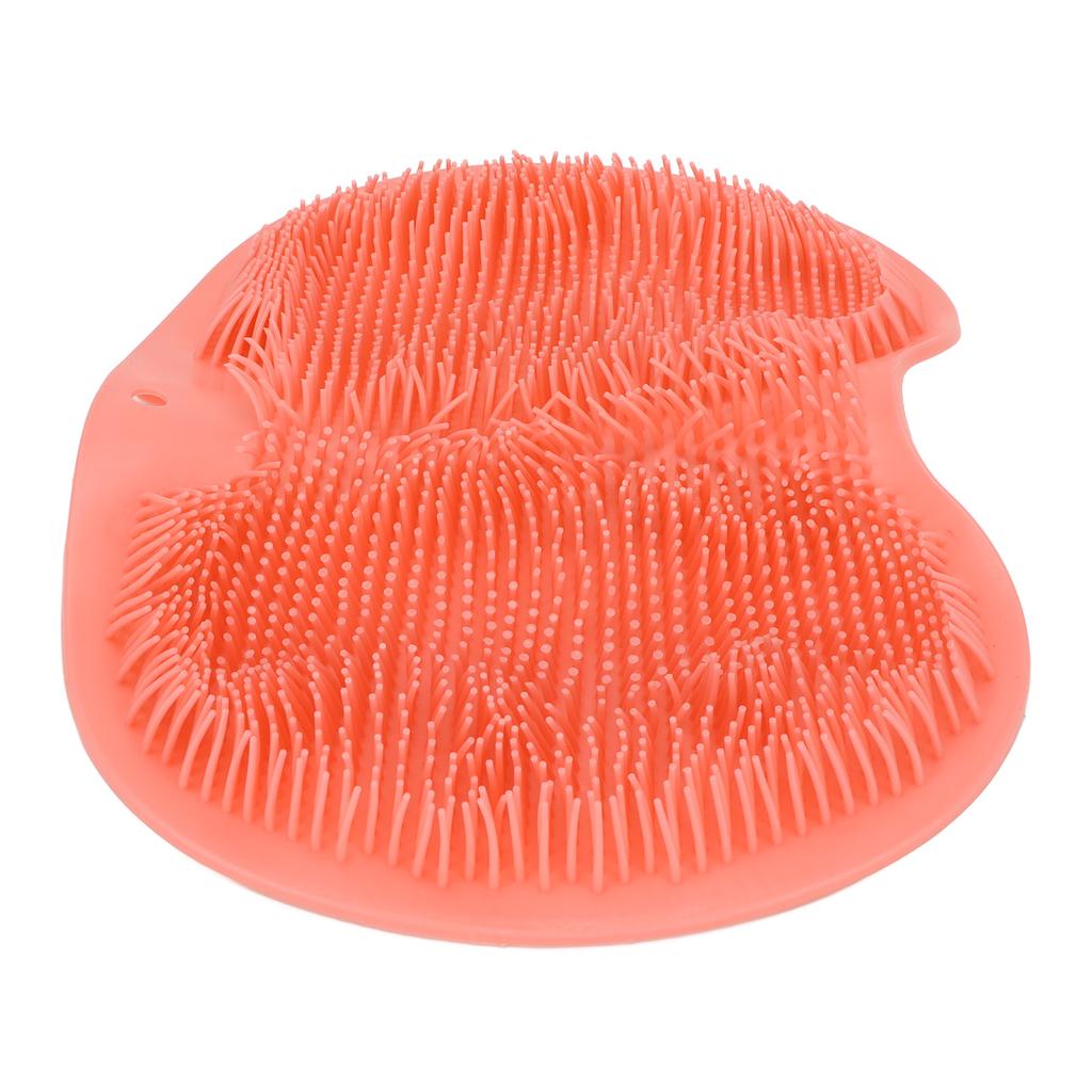 Shower Foot Scrubber Silicone Skid Resistance Shower Foot Massager Mat with Strong Suction Cups for Men Women Red