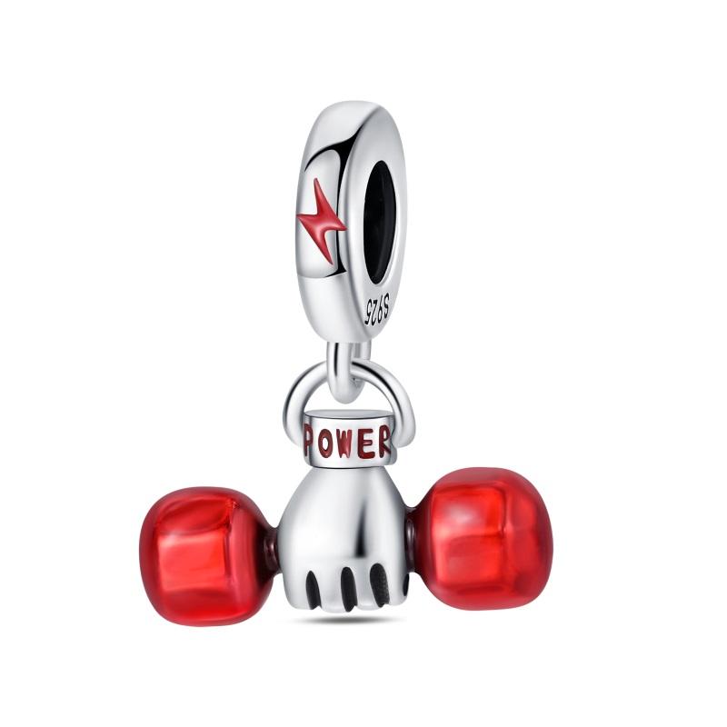 Fashion 925 Silver Football Jersey Badminton Baseball Dumbbell Sports Charm Beads Fit 925 Original Bracelet DIY Birthday Jewelry