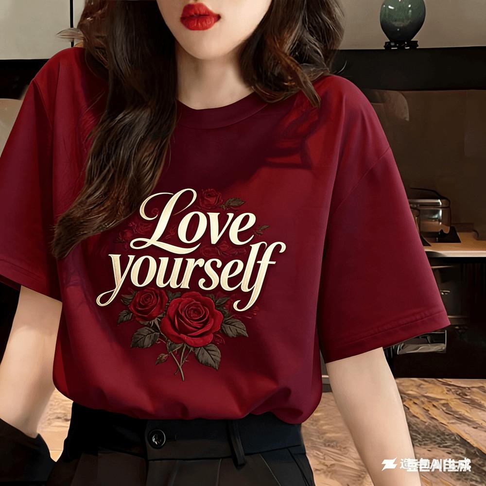 

Women s casual printed T-shirt - short sleeved streetwear, comfortable fabric XXS