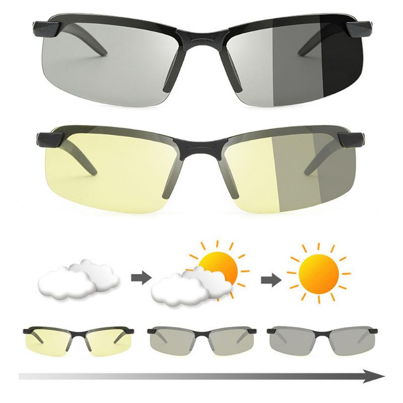 Polarized Photochromic Outdoor Driver Sunglasses for Men Women Anti Glare UV400 Protection for Day Night Driving Sun Glasses