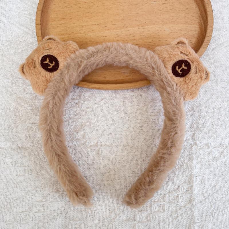 Cartoon Plush Headband: Cute Hair Accessory for Women & Kids, Perfect for Face Washing