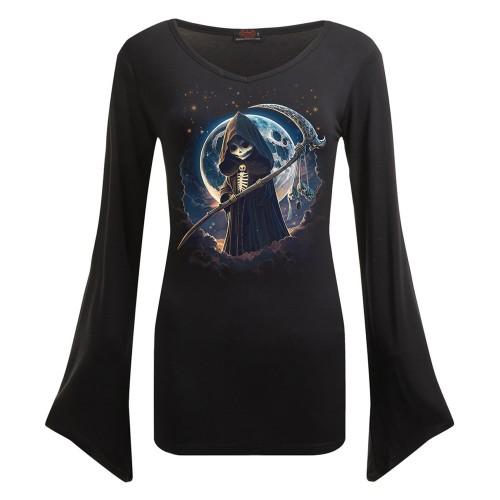 Spiral Womens/Ladies Reaperette Gothic Flared T-Shirt