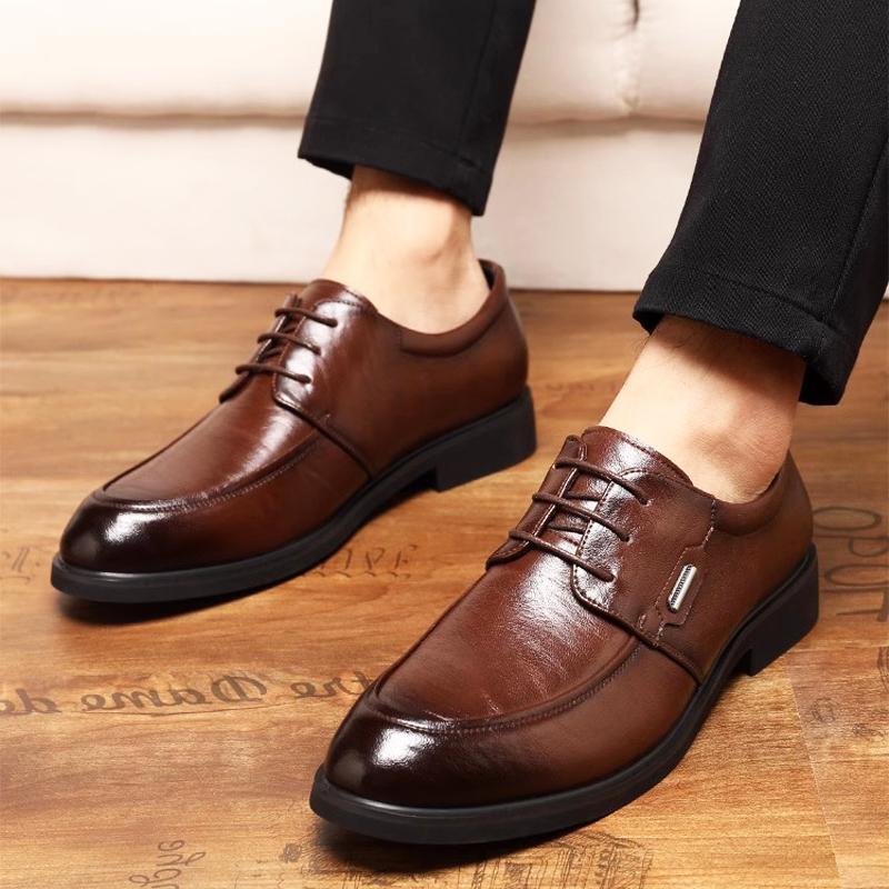 Fashion New Fashion Men Walking Shoes Classic Men Leather Oxfords Shoes Casual Lace-up Flats Business Wedding Dress Shoes Big Size 36-50