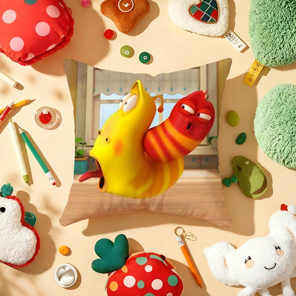 Classic Funny Anime LLarva Cushion Cover Plush Fabric Soft DoubleSided Printed Sofa Warm Winter Home Gift Pillow Cover