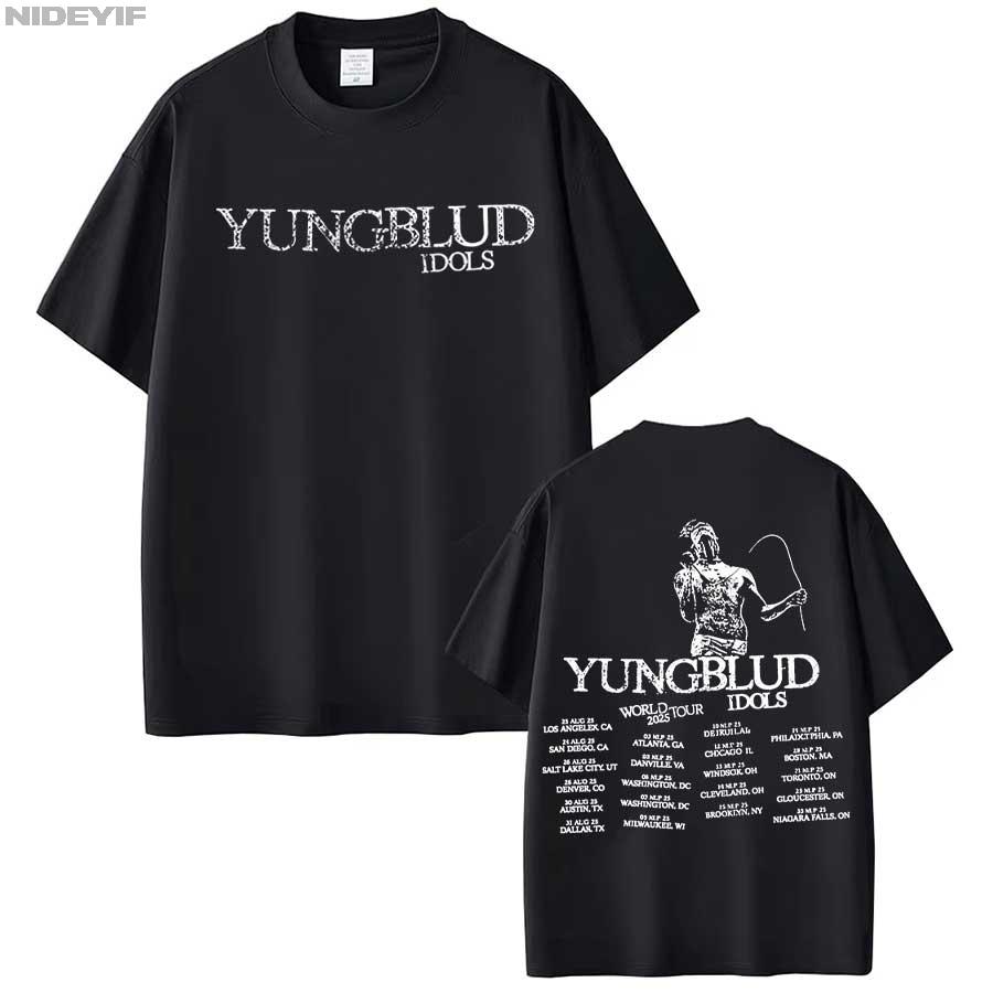 

Yungblud IDOLS One More Time World Tour T shirt for Unisex Women Hiphop Streetwear Oversized Tops 100 Cotton TShirt YBD24 S