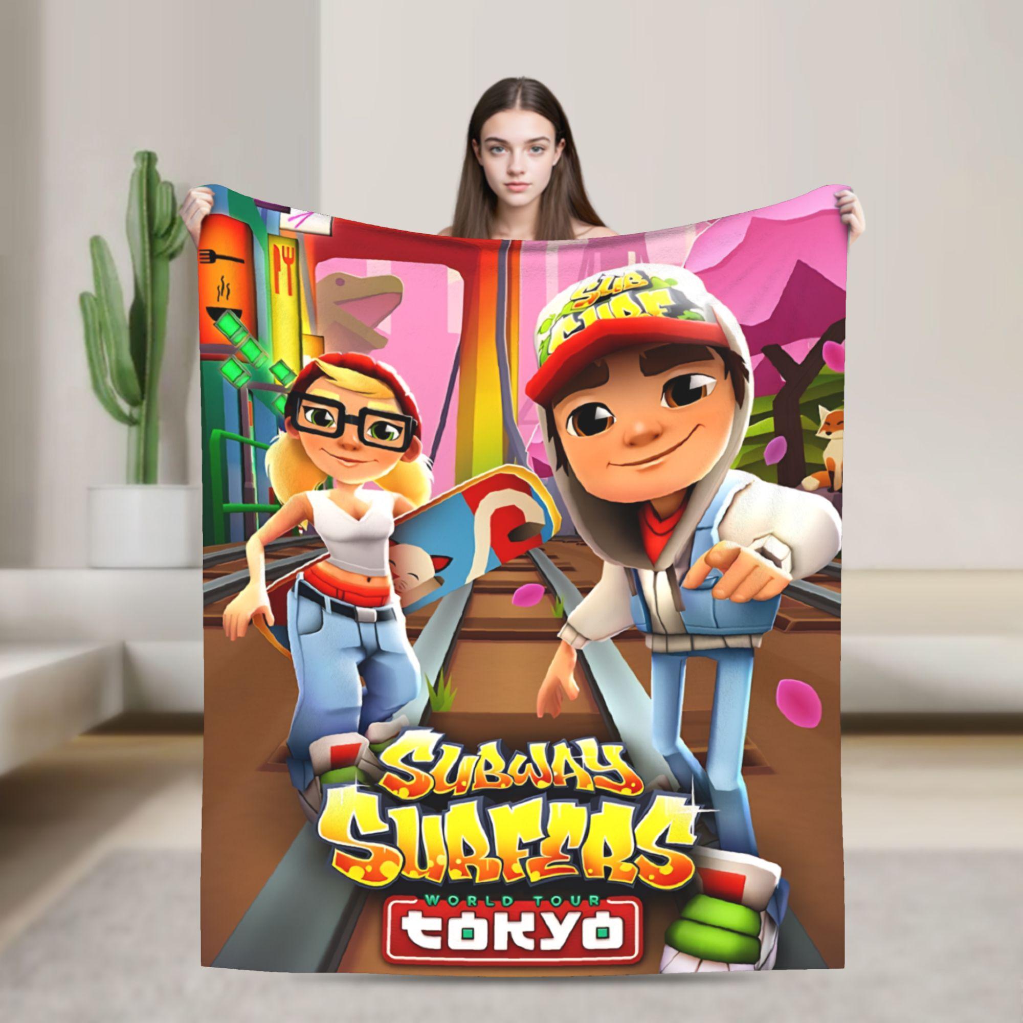 

Subway Surfers Game Jake Blankets Soft Comfortable Plush Throw Blanket For Couch Chair Sofa Bed Flannel Bedspread Bed Cover 76x102cm