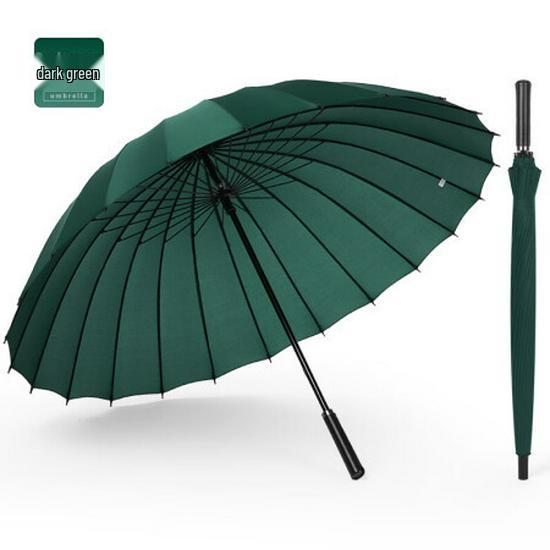Extra-Large Windproof 24-Rib Umbrella - Double-Person Golf Umbrella with Long Handle, Business Design, Ideal for Rainstorms and Colorful Logos.