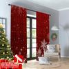 Flat Printing Happy Christmas Party Curtains Red Snowflakes Festive Digital Printed Polyester Drapes Family Curtain Set Of 2 Made Washable