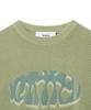 KNITTED Coolever Flower Print Half Knit Sage Green
