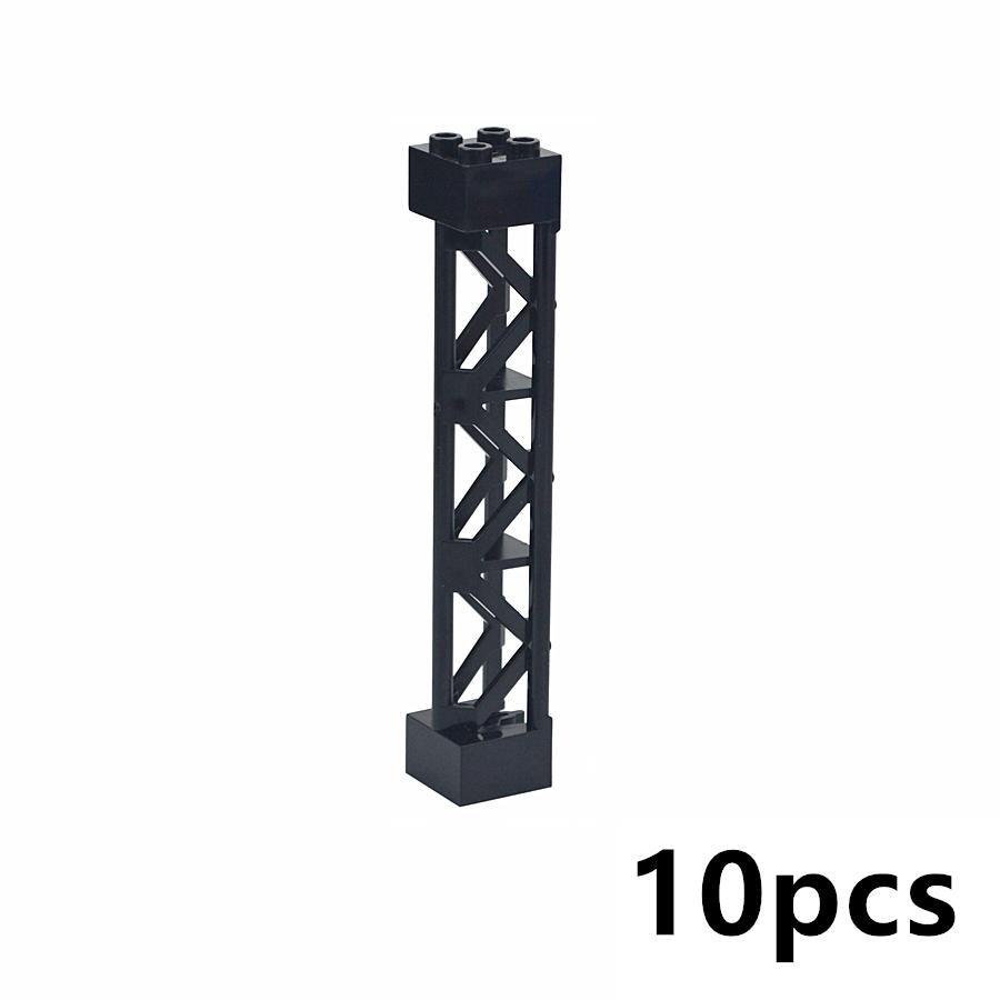 10Pcs MOC City Pillars High-Tech 95347 Building Block 2X2X10 Support Baseplate Stent Column Brick Toys Construction Military