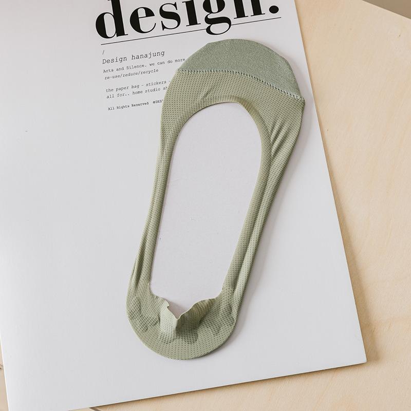 Spring and Summer Cotton Patchwork Anti-Slip Low-Heel Invisible Socks for Children and Girls - Women's Thin Transparent Socks