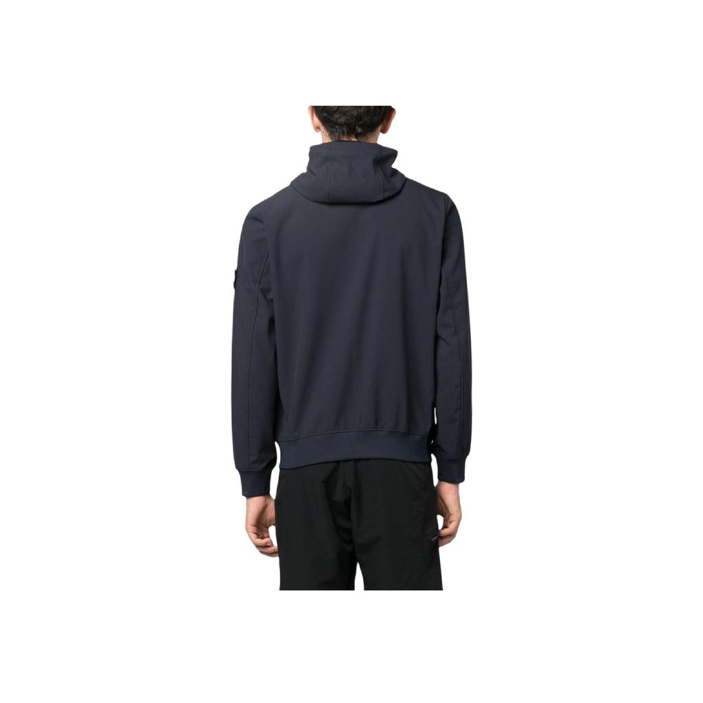 STONE ISLAND FW23 Soft Shell-R E.Dye® Winddicht Waterdicht Ademend Softshell Lange Mouwen Met Capuchon Rits Jas Heren Jas Marineblauw 7915Q0122-V0020