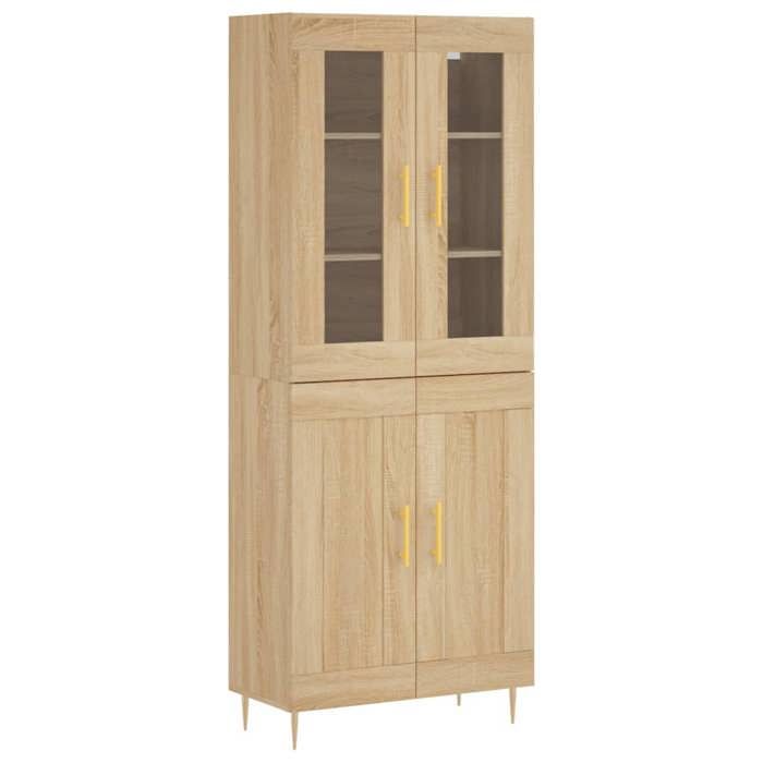 VidaXL Buffet haut Chêne sonoma 69,5x34x180 cm Bois d'ingénierie 3198332