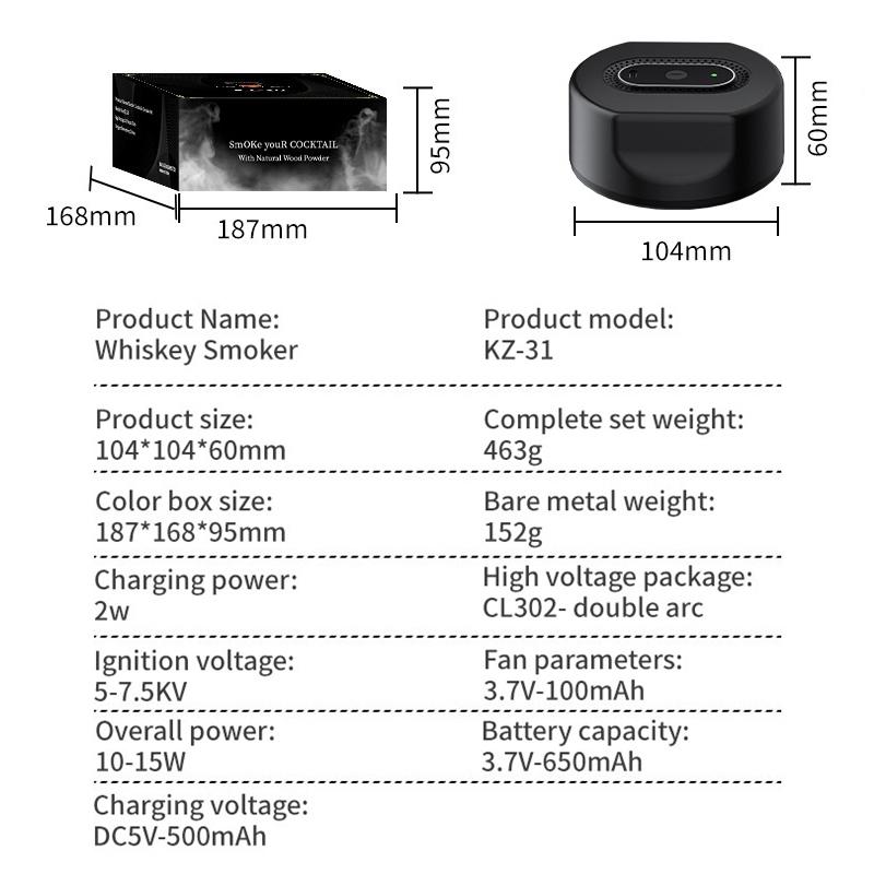 Electric Cocktail Smoker Kit With 6 Flavors Wood Chips Rechargeable No Butane Needed Birthday Christmas Bourbon Whiskey Gifts