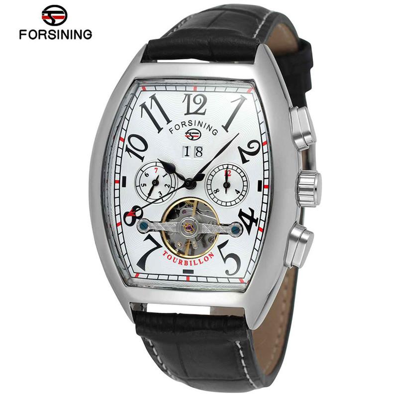 Fashion FORSINING Top Brand Tourbillon Mens Clock Military Army Sport Clock Male Luxury Automatic Mechanical Date Men Watch Gift