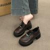 Thick-soled Thick-heeled Lace-up Jk Small Leather Shoes for Women's 2025 Autumn New British-style Small Loafers Popular Single Shoes