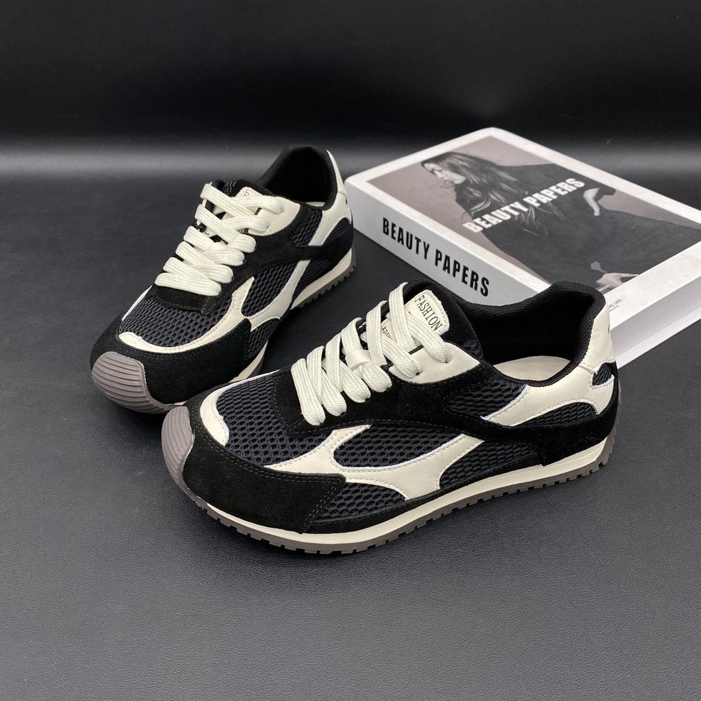 Korean Version of Retro Color Matching Breathable Forrest Gump Shoes Women's 2025 Autumn Models Versatile and Lightweight Sports and Leisure Moral Tra