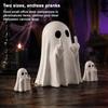 Small Haunted House Props Mini Ghost Flipping Middle Finger Figurines for Halloween Decorations, Miniature Resin Office Shelf Ornaments Statue Tiered