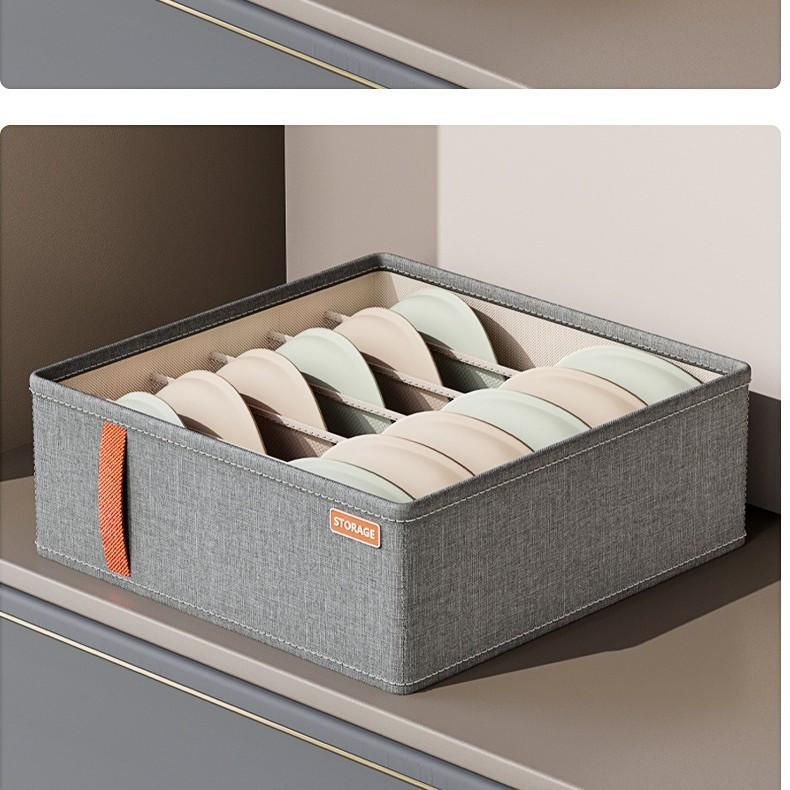Foldable Underwear Storage Box Divided Organizer with Compartments for Closet
