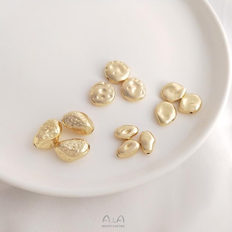 14K Gold-Filled Unregelmäßige Abstandshalterperlen für DIY Barockperlen-Schmuck