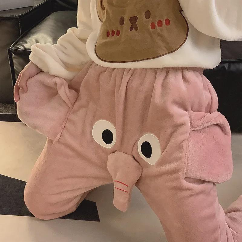 Cozy Coral Fleece Women's Pajama Pants - Autumn/Winter Casual Loose Fit