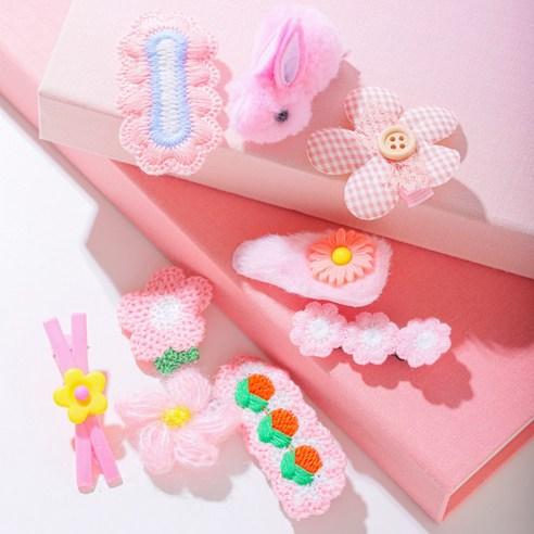 Hopping Bunny Hair Clip Set for Kids Cute Hair Accessories 9 Pcs