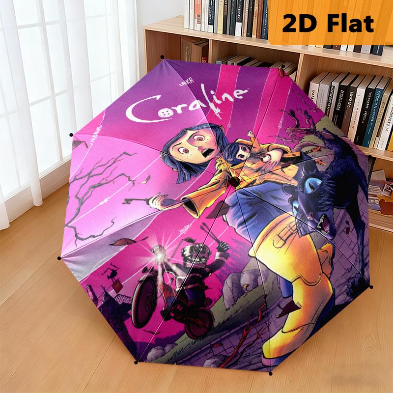 1pc Coraline umbrella Portable 8-rib structure suitable for all seasons, home, travel, outdoor umbrella